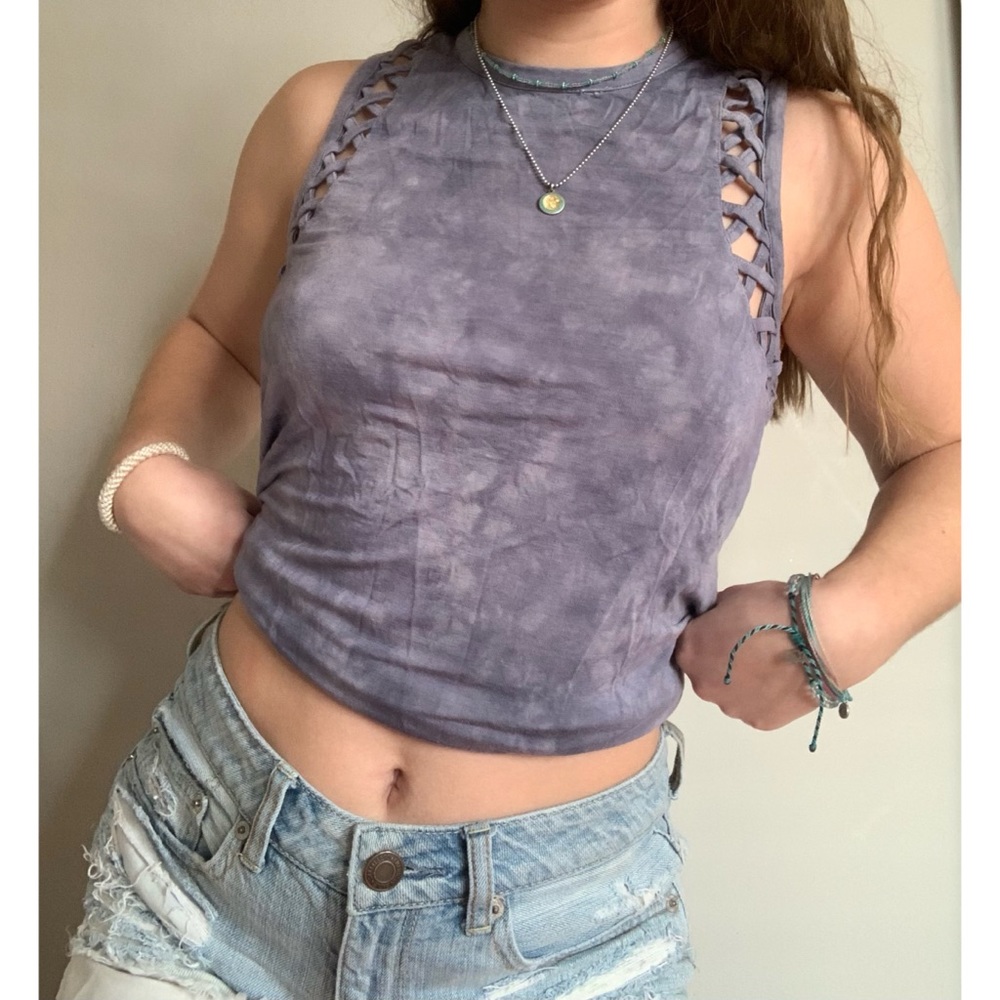 purple tie dye tank top american eagle